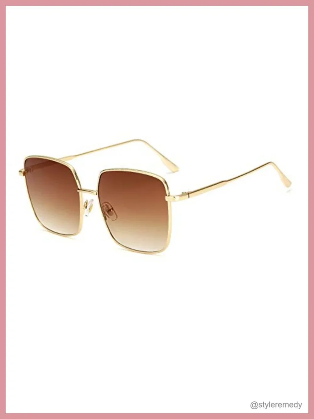 Oversized Square Sunglasses for Women UV400 Protection Metal Frame